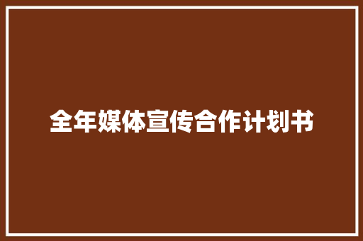 全年媒体宣传合作计划书