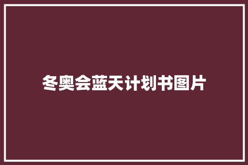 冬奥会蓝天计划书图片