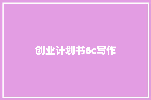 创业计划书6c写作
