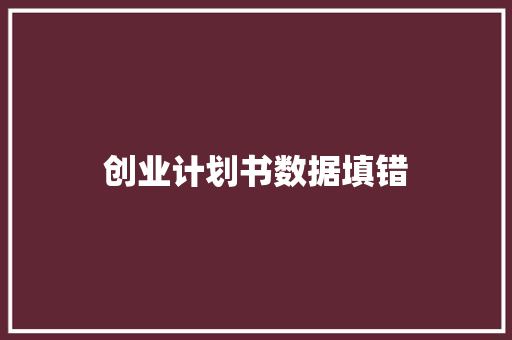 创业计划书数据填错