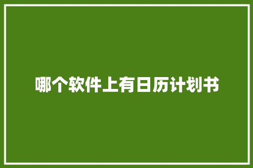 哪个软件上有日历计划书