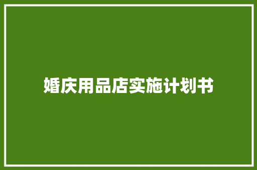 婚庆用品店实施计划书