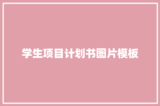 学生项目计划书图片模板