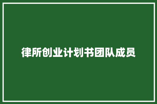 律所创业计划书团队成员