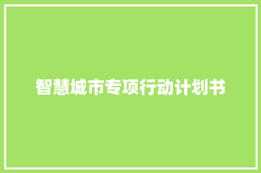 智慧城市专项行动计划书