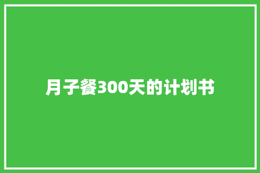 月子餐300天的计划书