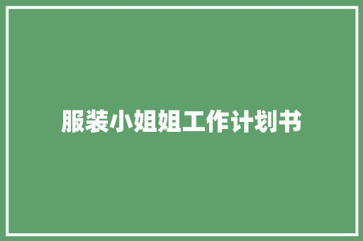 服装小姐姐工作计划书