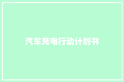 汽车充电行动计划书