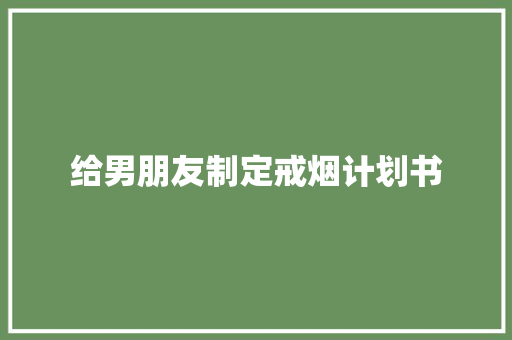 给男朋友制定戒烟计划书