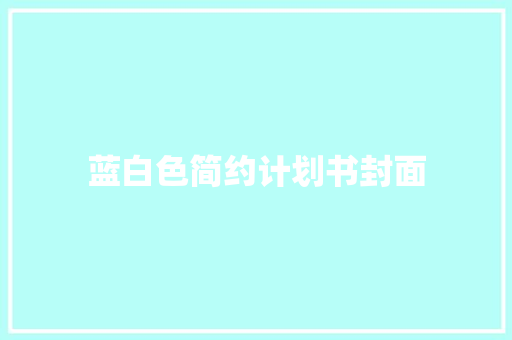 蓝白色简约计划书封面