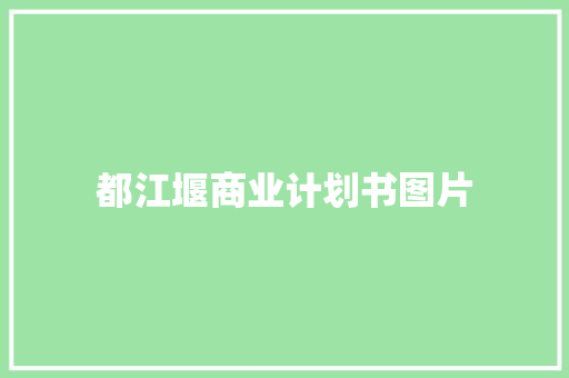 都江堰商业计划书图片