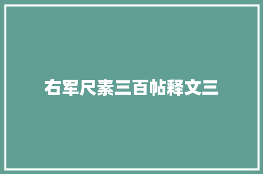 右军尺素三百帖释文三