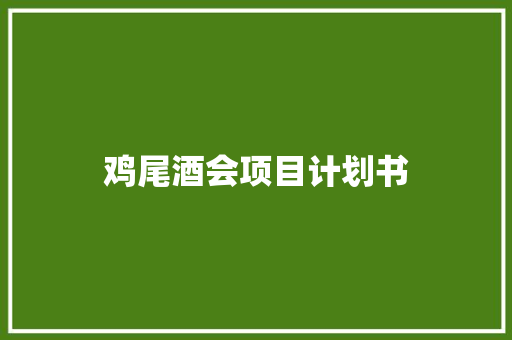 鸡尾酒会项目计划书