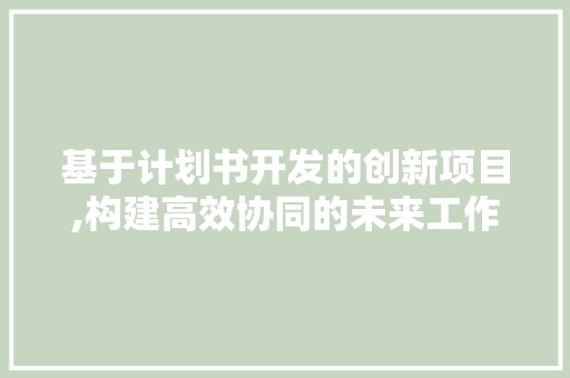 基于计划书开发的创新项目,构建高效协同的未来工作模式