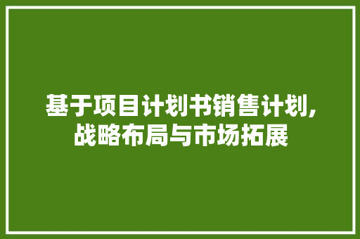 基于项目计划书销售计划,战略布局与市场拓展