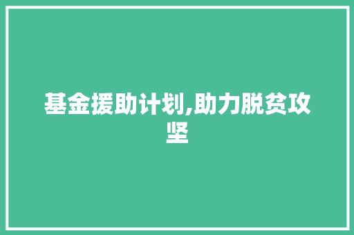 基金援助计划,助力脱贫攻坚，共筑美好未来