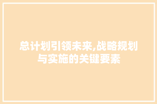 总计划引领未来,战略规划与实施的关键要素
