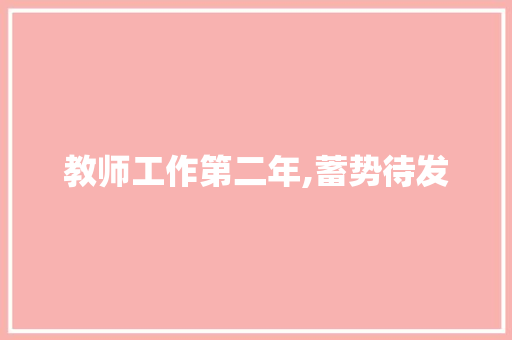 教师工作第二年,蓄势待发，砥砺前行