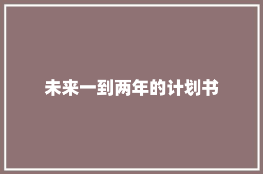 未来一到两年的计划书