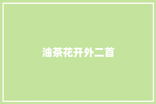 油茶花开外二首