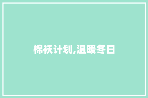 棉袄计划,温暖冬日，共筑幸福家园