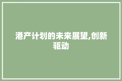 港产计划的未来展望,创新驱动，引领经济新篇章