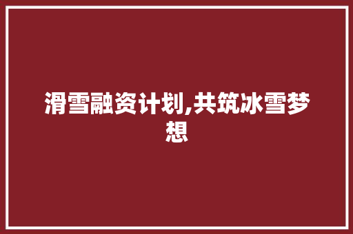 滑雪融资计划,共筑冰雪梦想，助力体育产业发展
