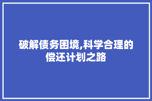 破解债务困境,科学合理的偿还计划之路