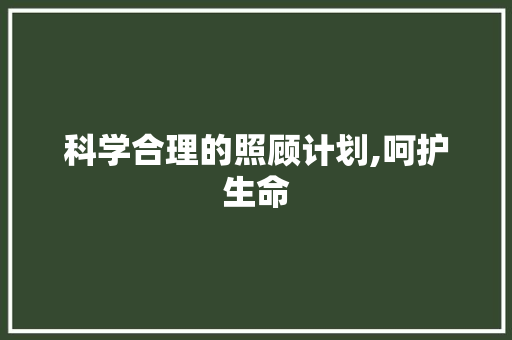 科学合理的照顾计划,呵护生命，关爱长者