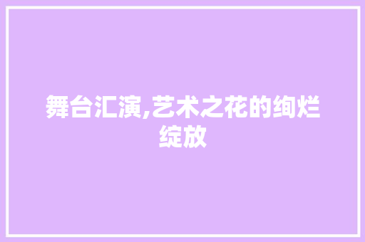 舞台汇演,艺术之花的绚烂绽放