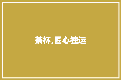茶杯,匠心独运，品味生活新境界
