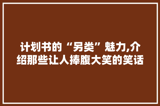计划书的“另类”魅力,介绍那些让人捧腹大笑的笑话