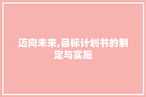 迈向未来,目标计划书的制定与实施