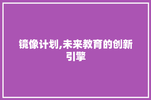 镜像计划,未来教育的创新引擎