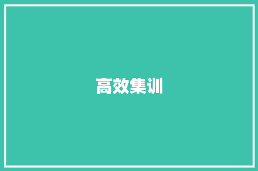 高效集训，成就卓越未来_探索集训计划的价值与实施