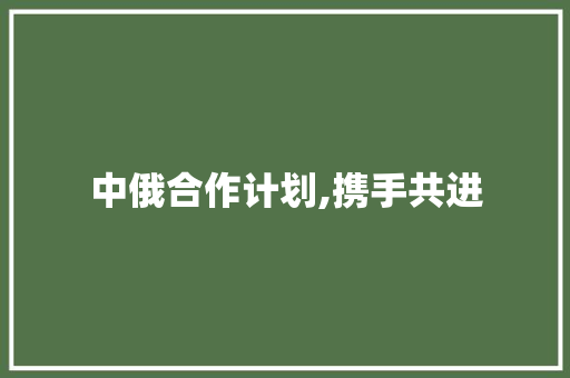 中俄合作计划,携手共进，共创未来