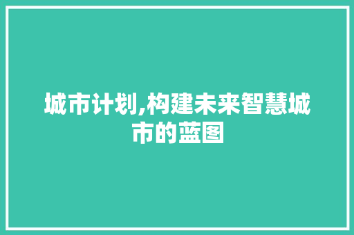 城市计划,构建未来智慧城市的蓝图