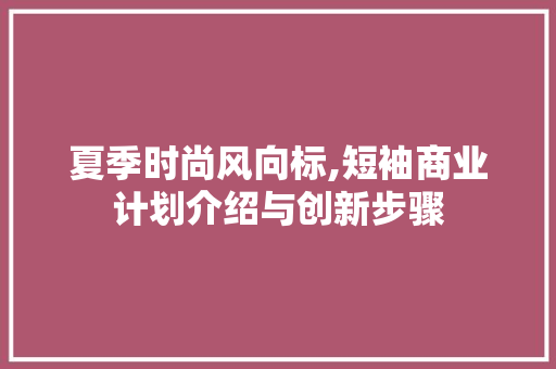 夏季时尚风向标,短袖商业计划介绍与创新步骤