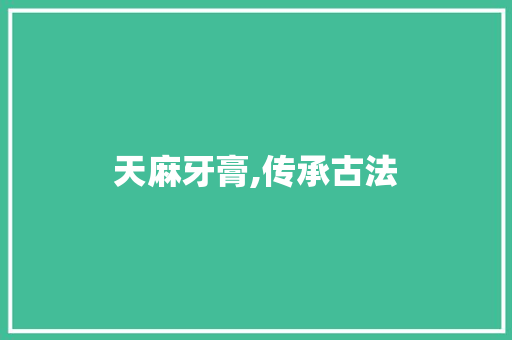 天麻牙膏,传承古法，守护口腔健康的新选择
