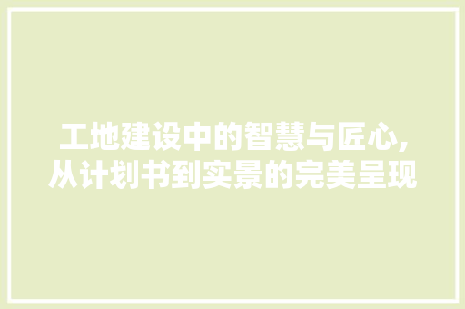工地建设中的智慧与匠心,从计划书到实景的完美呈现