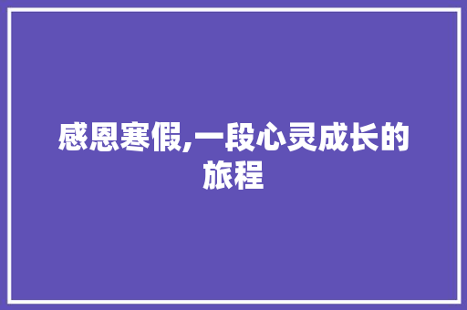 感恩寒假,一段心灵成长的旅程