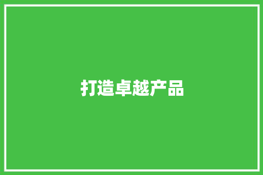 打造卓越产品，驱动企业未来,基于产品生成计划的详细介绍