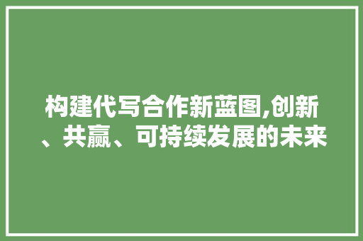构建代写合作新蓝图,创新、共赢、可持续发展的未来