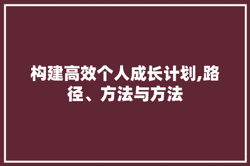 构建高效个人成长计划,路径、方法与方法