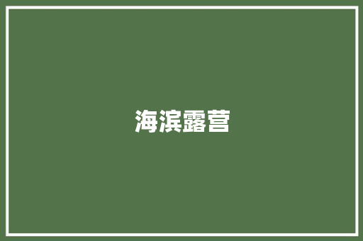 海滨露营，亲近自然，体验生活新篇章
