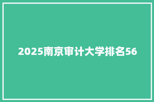 2025南京审计大学排名56