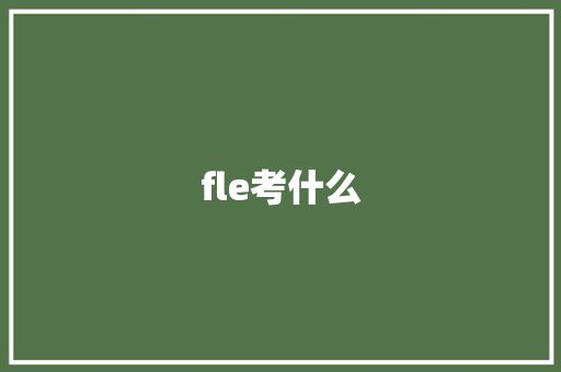 fle考什么