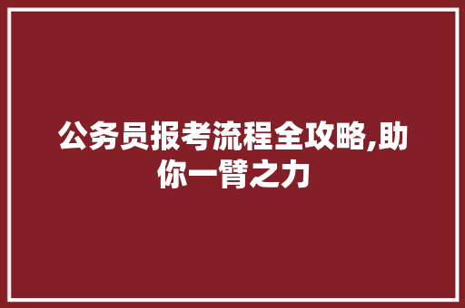 公务员报考流程全攻略,助你一臂之力，迈向仕途_公务员怎么报名流程图