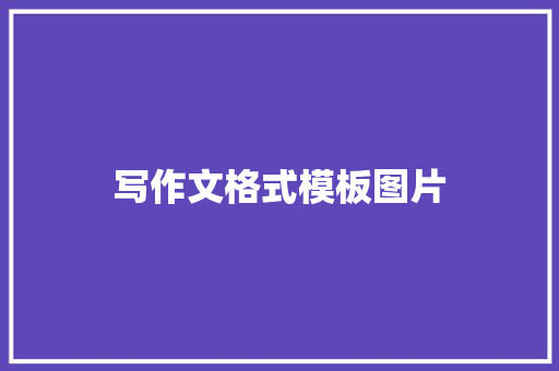 写作文格式模板图片