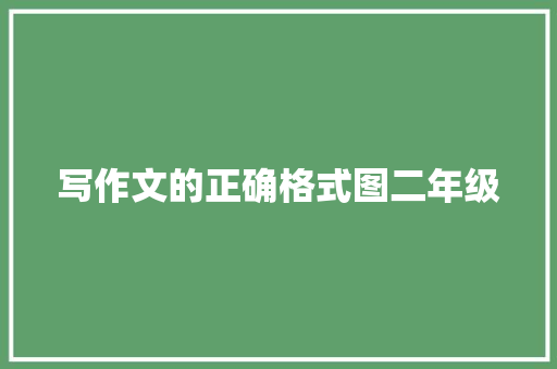 写作文的正确格式图二年级